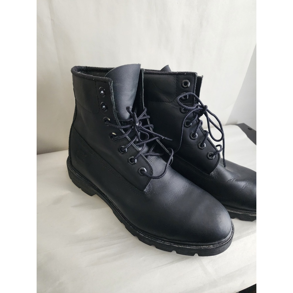 Timberland Mens Size 9.5 M 6 Inch Premium Leather Boots Black 10069 9740